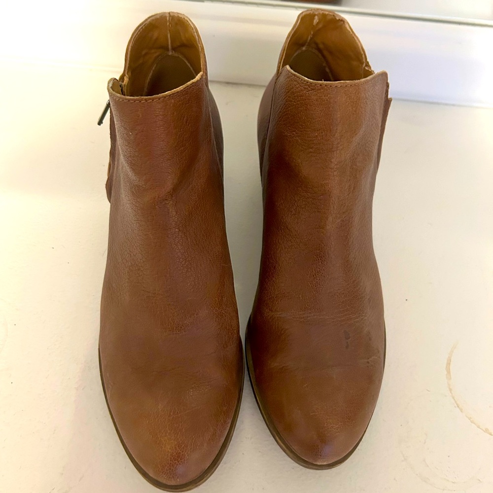 Lucky Brand Brown Leather Ankle Booties Sz 9.5